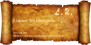 Lupse Ulisszesz névjegykártya